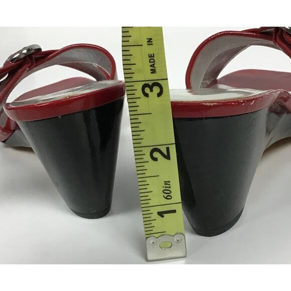 NEW Joan & David Red Patent Leather Mule Slip On Sandals sz 8 1/2 8.5 - Picture 7 of 15